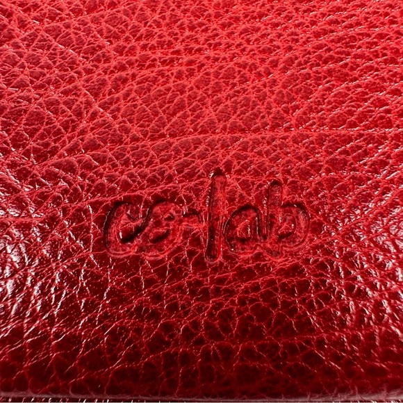 Colab Wallet Red Faux Leather Zip Around Organizer Gold Hardware Clutch - Picture 3 of 12